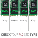 Maiwo K1687S Aluminium M.2 SATA SSD til USB C GEN2 10Gbps kabinetter ekstern storage B-tasten og B & M Key Support UASP, TRIM og 6Gbps SATAII
