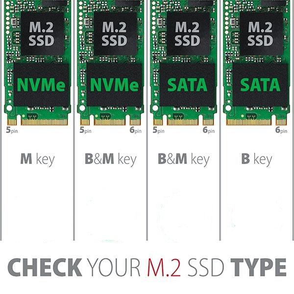 Maiwo K1687S Aluminium M.2 SATA SSD til USB C GEN2 10Gbps kabinetter ekstern storage B-tasten og B & M Key Support UASP, TRIM og 6Gbps SATAII
