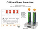 Maiwo K3016CL dockingstation til disk kloning SATA og NVMe SSD 1: 1 10 Gbps M-Key og Key B + M SD Express-kortlæser
