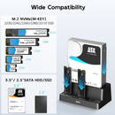 Maiwo Triple Bay HDD Clone-kabinet til 2× SSD NVMe M.2 og 1× SATA HDD