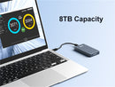 Maiwo USB4.0 NVME Eksternt kabinet 8tb m og B&M Key 2280