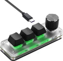 NÖRDIC Programmerbart Mini-tastatur, 3 Taster + 1 Multifunktionsknap, Mekanisk Gaming-tastatur med RGB, Kompatibelt med macOS/Windows