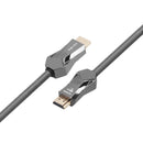 NORDIC CERTIFICEREDE KABLER 2m Ultra High Speed HDMI 2.1 8K 60Hz 4K 120Hz 48Gbps Dynamic HDR eARC VRR Nylon flettet kabel forgyldt