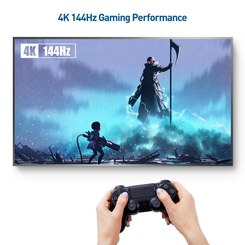 NORDIC CERTIFICEREDE KABLER 3m nylon flettet Displayportkabel 1,4 UHD 8K60Hz 4K144Hz HBR3 32,4Gbps 10-bit HDR