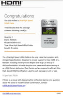 NORDIC CERTIFICEREDE KABLER 5m Ultra High Speed HDMI 2.1 8K 60Hz 4K 120Hz 48Gbps Dynamic HDR eARC VRR-kabel forgyldt