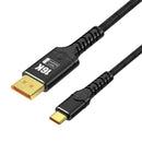 NÖRDIC 0,5m bidirektionel USB-C til DisplayPort 2.1 kabel 16K60Hz 8K240Hz/120Hz 4K240/165/144/60 HDR HDCP2.3