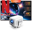NÖRDIC 1080P Projektor Netflix-certificeret 200 ANSI lumen 2.4/5G WiFi 6 understøttelse til iOS/Android