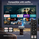 NÖRDIC 1080P Projektor Certificeret til Netflix, Prime Video, Disney+ og YouTube, 300 ANSI lumen, 2.4/5G WiFi 6-understøttelse til iOS/Android
