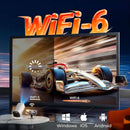NÖRDIC 1080P Projektor Certificeret til Netflix, Prime Video, Disney+ og YouTube, 300 ANSI lumen, 2.4/5G WiFi 6-understøttelse til iOS/Android