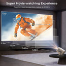 NÖRDIC 1080P Projektor Netflix-certificeret 200 ANSI lumen 2.4/5G WiFi 6 understøttelse til iOS/Android