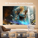 NÖRDIC 1080P Projektor Netflix-certificeret 320 ANSI lumen 2.4/5G WiFi 6 understøttelse til iOS/Android