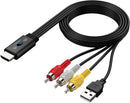 NÖRDIC RCA til HDMI-konverter 1080P 16:9/4:3 til VCR, VHS og DVD-afspillere, Mini Composite CVBS lyd- og videoadapter med understøttelse af PAL og NTSC
