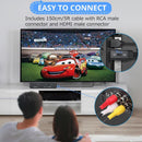 NÖRDIC RCA til HDMI-konverter 1080P 16:9/4:3 til VCR, VHS og DVD-afspillere, Mini Composite CVBS lyd- og videoadapter med understøttelse af PAL og NTSC