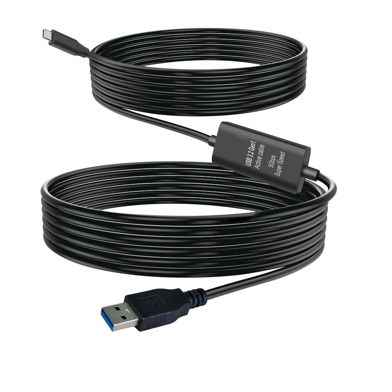NÖRDIC 10m USB-A 3.2 GEN1 til USB-C 5Gbps Aktiv forlængerkabel