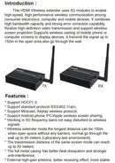 NÖRDIC Trådløs HDMI-Forlænger 1080P Miracast 150m