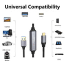 NÖRDIC 15m Aktiv USB 3.0 A til C Kabel, 5Gbps Super Speed USB-kabel Kompatibel med VR, Kamera, Dockingstation og mere