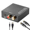 NÖRDIC 192KHz digital til analog audio konverter, Toslink og Coaxial til RCA L / R og 3.5mm AUX D / A konverter
