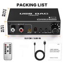 NÖRDIC 192 kHz USB DAC Digital-til-Analog Lydomformer, USB/Optisk/S/PDIF/Coaxial til Analog Stereo RCA L/R 3,5 mm