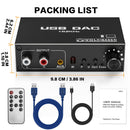 NÖRDIC 192 kHz USB DAC Digital to Analogue Audio Converter, USB Optical SPDIF Coaxial to Analogue Stereo RCA L/R 3.5 mm