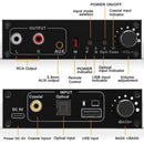 NÖRDIC 192 kHz USB DAC Digital to Analogue Audio Converter, USB Optical SPDIF Coaxial to Analogue Stereo RCA L/R 3.5 mm