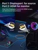 NÖRDIC 1m Displayport til HDMI 4K60Hz Dynamic HDR 18Gbps