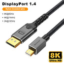 NÖRDIC 1m Mini DisplayPort til DisplayPort-kabel 8K@60Hz 4K@240Hz 32.4Gbps