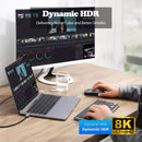 NÖRDIC 1m Mini DisplayPort til DisplayPort-kabel 8K@60Hz 4K@240Hz 32.4Gbps