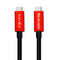 NÖRDIC 1m USB3.2 Gen2 SuperSpeed USB 10Gbps USB-C til C nylonflettet kabel med strømforsyning 100W, 4K60Hz video og Emarker
