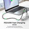 NÖRDIC 1m USB4 USB-C til C nylonflettet kabel PD3.1 240W 40G 8K60Hz 4K144Hz sort