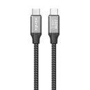 NÖRDIC 1m USB-C til C nylonflettet kabel hurtigopladning med PD3.1 240W 48V 5A med Emarker