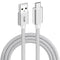 NÖRDIC 1m USB C til USB A Kabel USB3.1 Gen1 Hurtig opladning 3A 60W 5Gbps Nylon Flettet Hvid