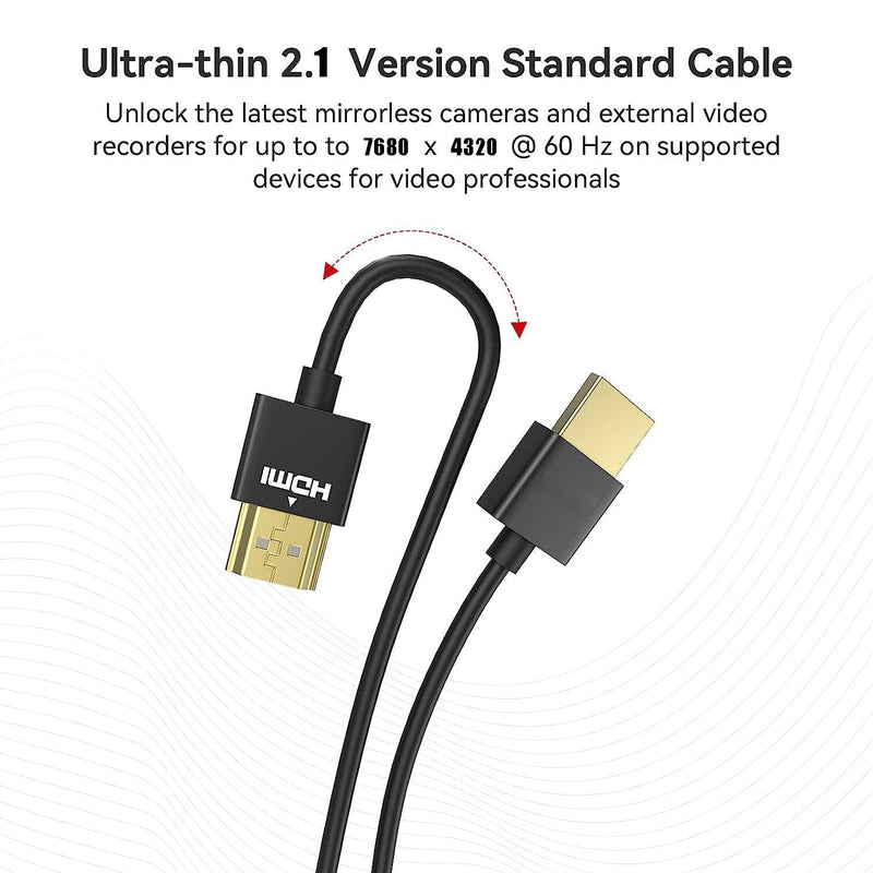 NÖRDIC 1m slank Ultra High Speed HDMI2.1 8K 60Hz 4K 120Hz 48Gbps Dynamic HDR eARC Game Mode VRR Dolby ATMOS