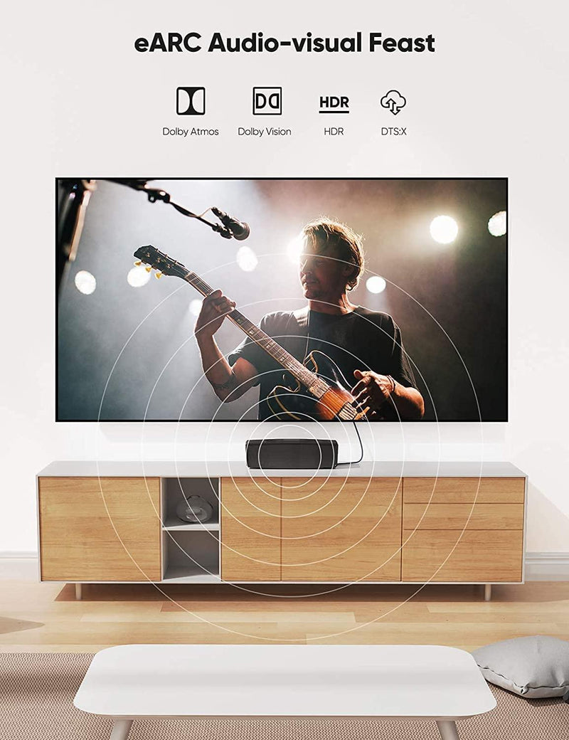 NÖRDIC 1m slank Ultra High Speed HDMI2.1 8K 60Hz 4K 120Hz 48Gbps Dynamic HDR eARC Game Mode VRR Dolby ATMOS