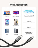 NÖRDIC 1m vinklet USB4 V2.0 120G 16K 240W kompatibel med Thunderbolt