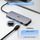 NÖRDIC 1 til 11 USB-C dockingstation til tredobbelte skærme 2xHDMI 4K30Hz, 1xVGA Mac M1 M2 PD 100W Thunderbolt 3 & 4