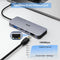 NÖRDIC 1 til 11 USB-C dockingstation til tredobbelte skærme 2xHDMI 4K30Hz, 1xVGA Mac M1 M2 PD 100W Thunderbolt 3 & 4