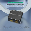 NÖRDIC 1 til 2 splitter 1xDisplayport til 1xHDMI og 1xDisplayport 8K30Hz understøttelse af MST og HDR