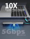 NÖRDIC 1 til 6 USB C aluminium dockingstation 1xHDMI 4K 30Hz  1xUSB-A 3.0 1xUSB-A 2.0 5Gbps 1xUSB C PD87W 1xSD/TF kortlæser