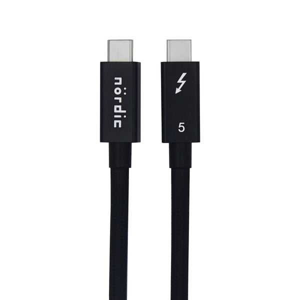 NÖRDIC 25cm Thunderbolt 5 kabel 80Gbps dataoverførsel 240W opladning 120Gbps båndbredde 16K60Hz 8K60Hz 4K540Hz