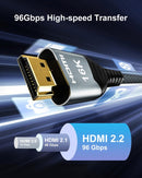 NÖRDIC 2m HDMI 2.2 kabel 96 Gbps, understøtter 16K 60Hz, 8K 240Hz, 4K 480Hz, HDCP 2.2 & 2.3, DTS:X, Dynamic HDR10+ og eARC