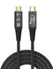 NÖRDIC 2m Thunderbolt 5 kabel 80Gbps dataoverførsel 240W opladning 120Gbps båndbredde 16K60Hz 8K60Hz 4K540Hz