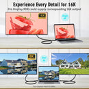 NÖRDIC 2m Thunderbolt 5 kabel 80Gbps dataoverførsel 240W opladning 120Gbps båndbredde 16K60Hz 8K60Hz 4K540Hz