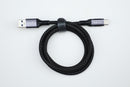 NÖRDIC 2m USB3.2 Gen1 USB-C til A nylonflettet kabel hurtig opladning 3A 5Gbps Strømforsyning PD 60W