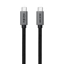 NÖRDIC 2m USB3.2 Gen2 USB-C til C Nylonflettet kabel Hurtigopladning med strømforsyning PD100W 20Gbps 5A med Emarker