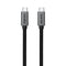 NÖRDIC 2m USB3.2 Gen2 USB-C til C Nylonflettet kabel Hurtigopladning med strømforsyning PD100W 20Gbps 5A med Emarker