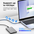 NÖRDIC 2m USB4 USB-C til C nylonflettet kabel PD3.1 240W 40G 8K60Hz 4K144Hz sort