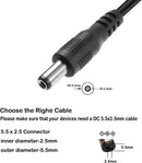 NÖRDIC 2 m USB-A kabel til DC 5.5×2.5 mm 2A