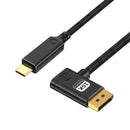 NÖRDIC 2m USB-C til DisplayPort 2.1 kabel 16K60Hz 8K120Hz 2K/4K240Hz 80Gbps Thunderbolt 5/4/3 til DisplayPort 2.1