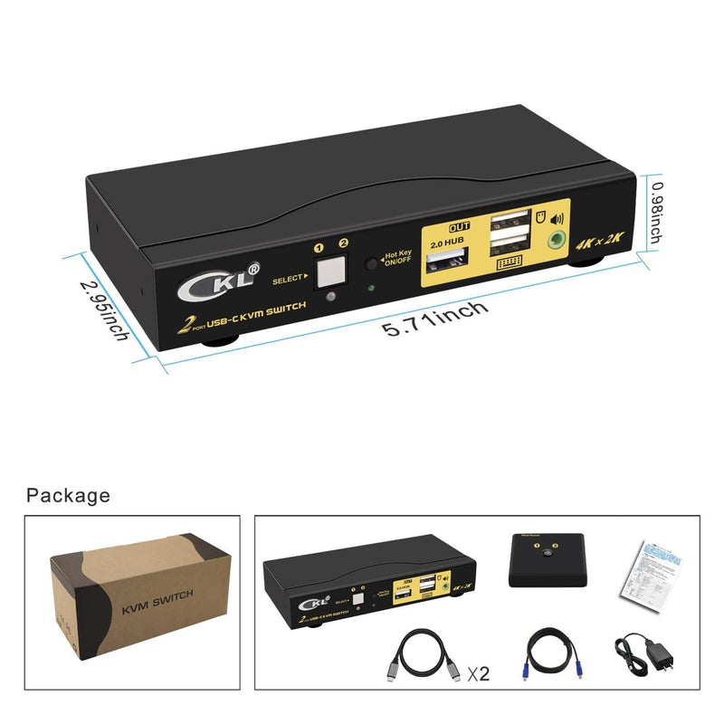 NÖRDIC 2 til 1 USB-C til HDMI 2.0 KVM-switch, 4K60Hz