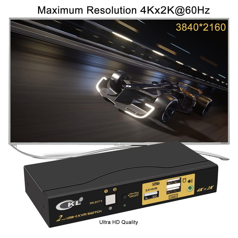 NÖRDIC 2 til 1 USB-C til HDMI 2.0 KVM-switch, 4K60Hz